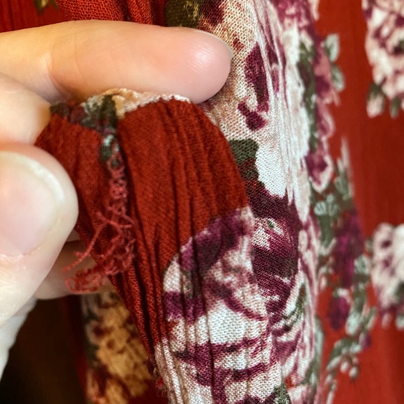 {Gilli} red floral tier boho mini dress - Picture 6 of 13